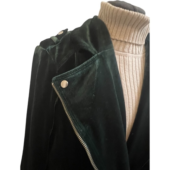 INC International Concepts Glam Velvet Green Moto Jacket Blazer Plus Size XXL - Picture 6 of 14